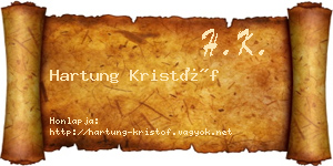 Hartung Kristóf névjegykártya